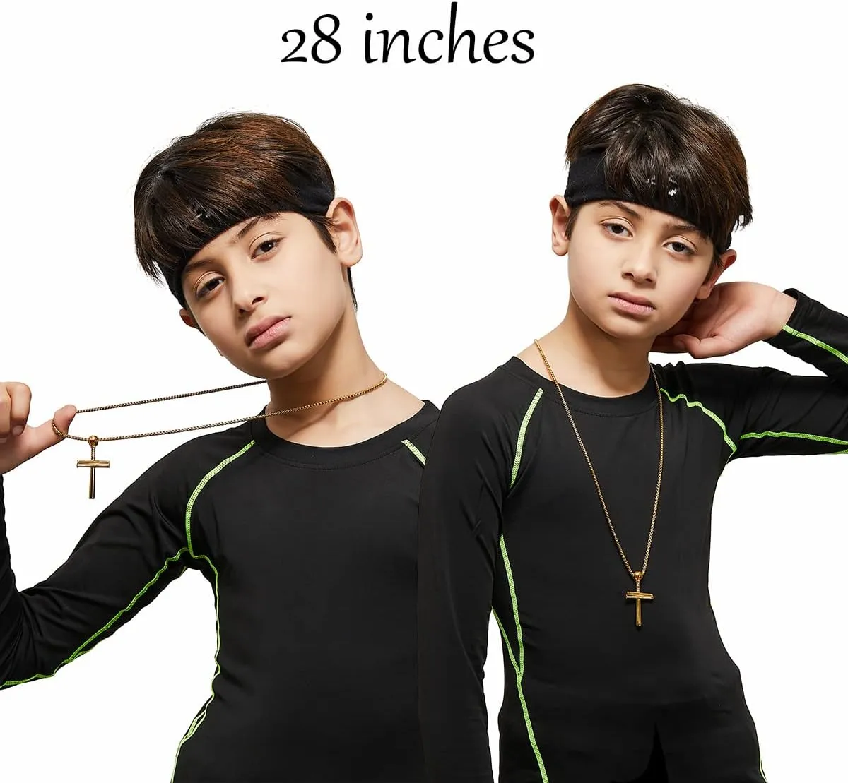 Cross Necklace Men Sports Stainless Steel Baseball Cross Necklaces Boys Gift