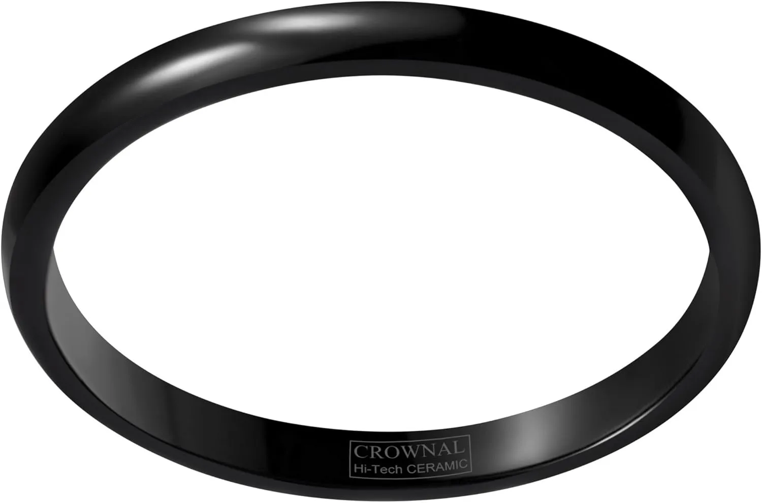 CROWNAL 2mm/4mm/6mm/8mm Black Ceramic Wedding Band Ring Men Women Couple Plain Dome High Polished Comfort Fit Size 3.5 To 16