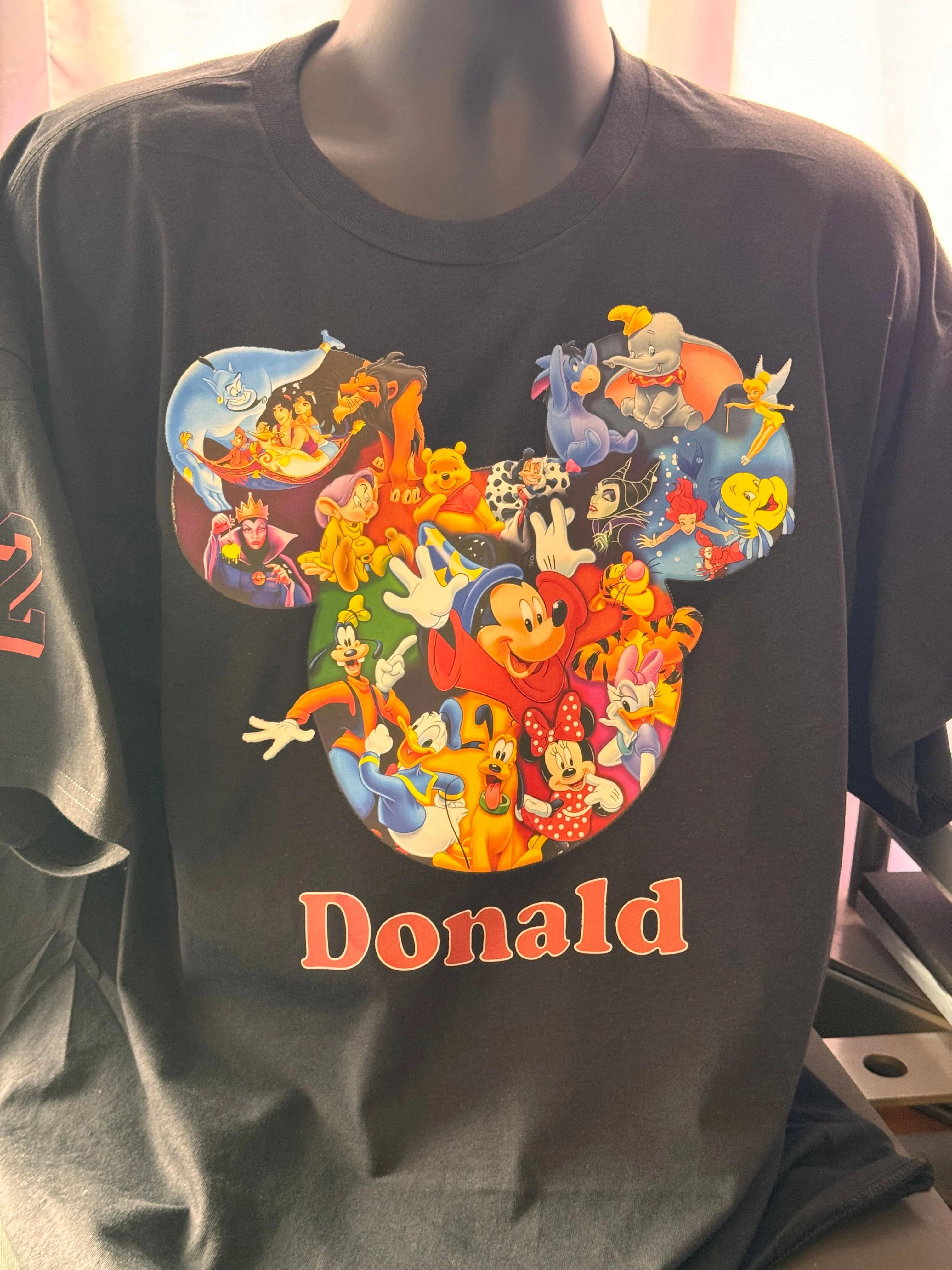 Custom Black Disney Silhouette T-Shirts