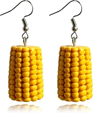 Custom Made Handmade Corn Food Fruit Vegetable Resin Drop Earring For Women