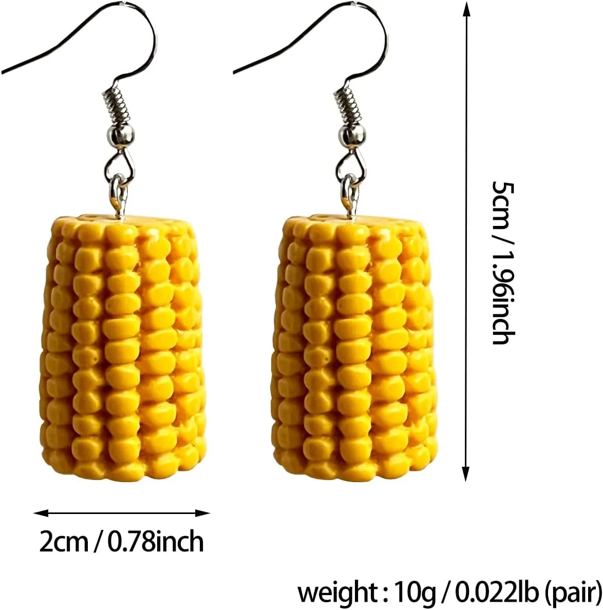 Custom Made Handmade Corn Food Fruit Vegetable Resin Drop Earring For Women