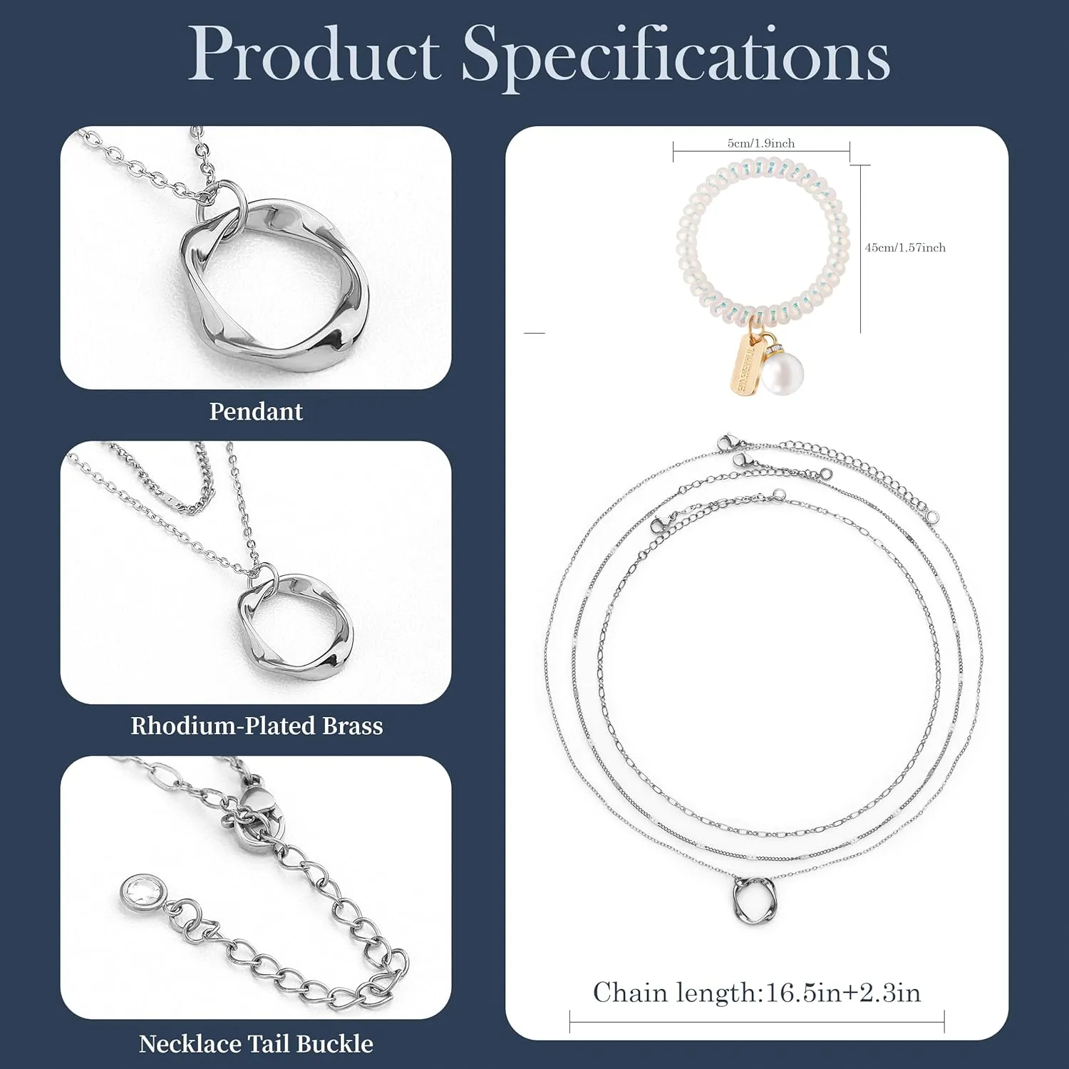 Cute 14K Gold & Silver Plated Necklace for Women | Stackable Dainty Necklace for Women with Bracelet | Small Love Waterproof Layered Necklaces for Women