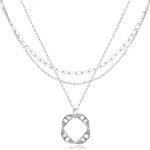 Cute 14K Gold & Silver Plated Necklace for Women | Stackable Dainty Necklace for Women with Bracelet | Small Love Waterproof Layered Necklaces for Women