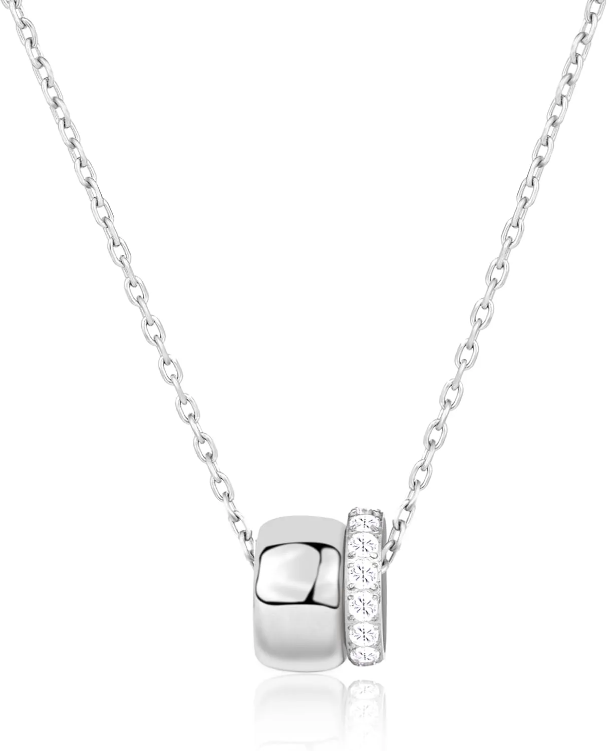 Cute Dainty Necklace for Women | 14k Gold & SIlver Plated Tiny Pendant Necklace for Women with Bracelet | Small Love Waterproof Layered Necklaces for Women
