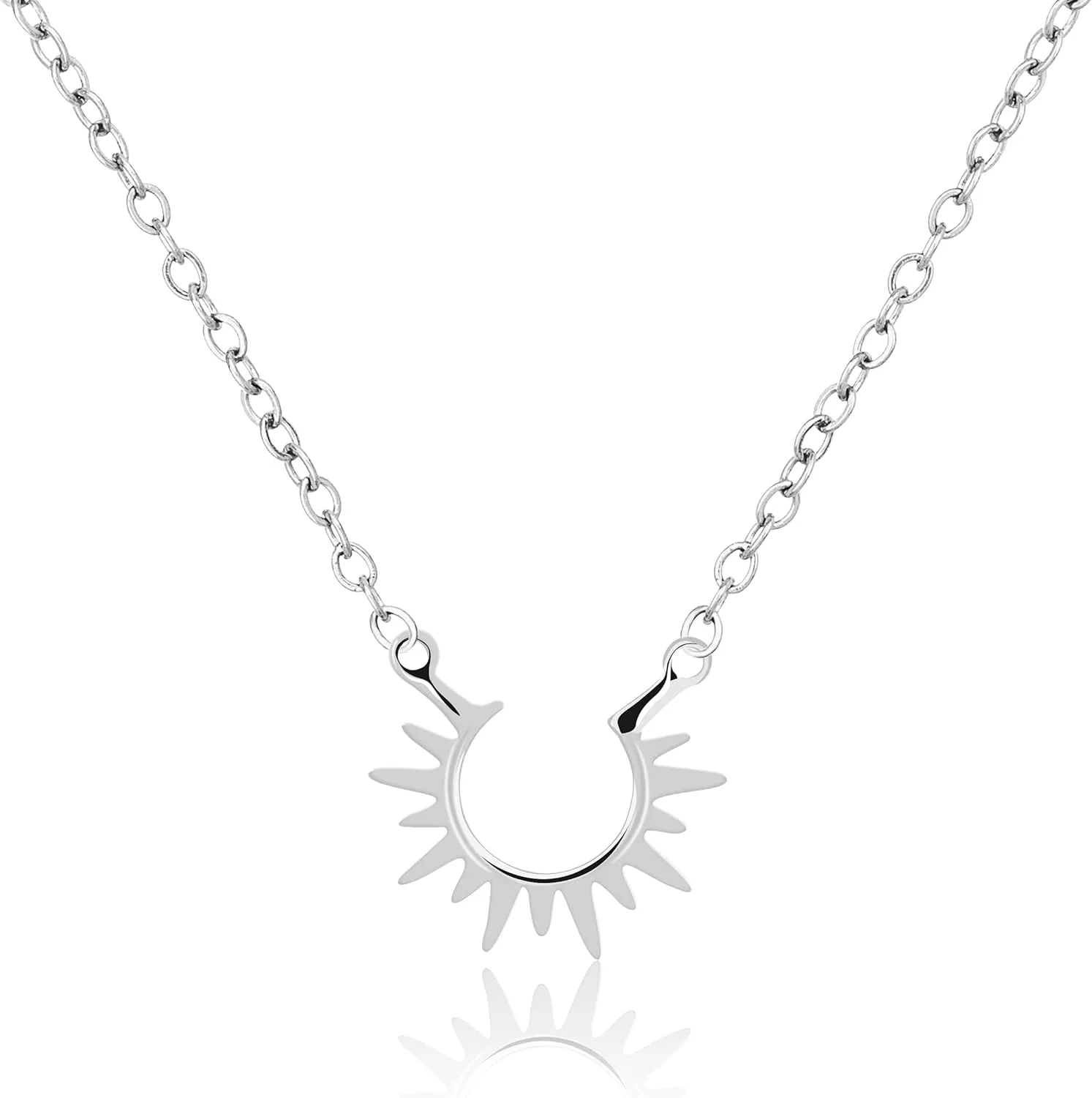 Cute Pendant Necklace for Women | 14k Gold & Silver Plated Tiny Sun-Shape Dainty Necklace for Women with Bracelet | Small Love Waterproof Layered Necklaces for Women