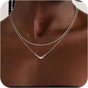 CZ Diamond Pendant Gold Necklace for Women Dainty 14k Gold Plated Choker Necklaces Simple Gold Jewelry Gifts for Women