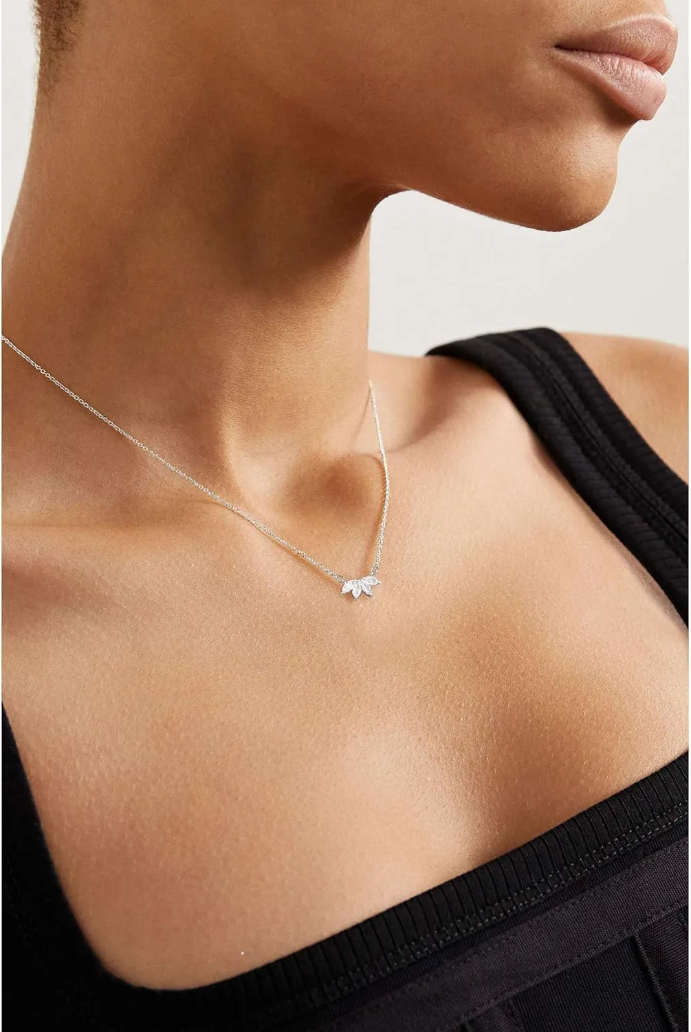 CZ Diamond Pendant Gold Necklace for Women Dainty 14k Gold Plated Choker Necklaces Simple Gold Jewelry Gifts for Women