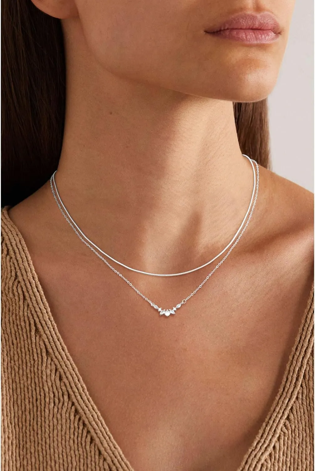 CZ Diamond Pendant Gold Necklace for Women Dainty 14k Gold Plated Choker Necklaces Simple Gold Jewelry Gifts for Women