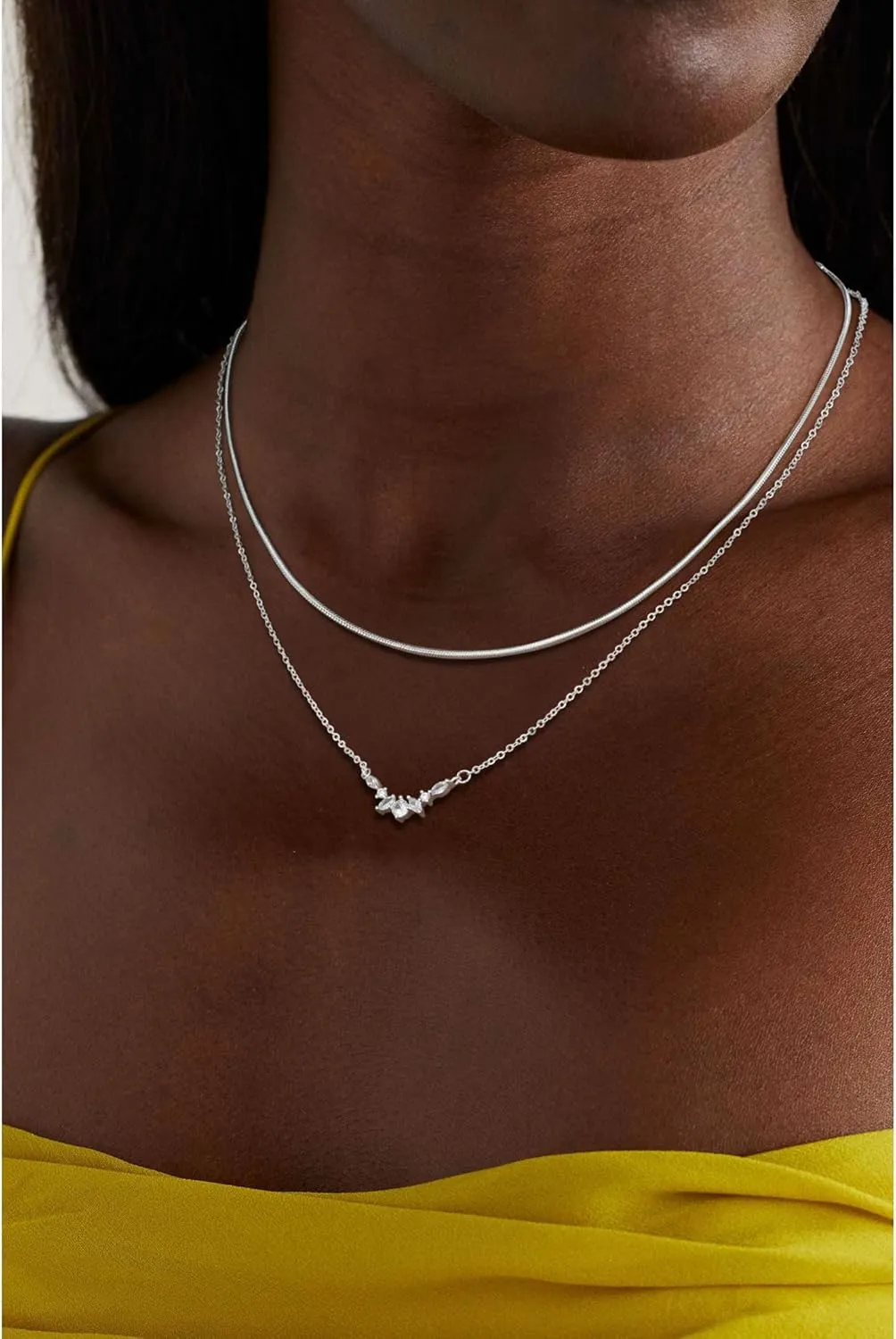 CZ Diamond Pendant Gold Necklace for Women Dainty 14k Gold Plated Choker Necklaces Simple Gold Jewelry Gifts for Women