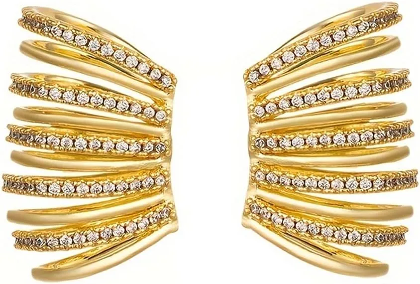 Dainty Ear Cuff for Women - Trendy 18K Gold Plated CZ Non Piercing Cartilage Earring Jewelry Gifts Hypoallergenic 1PCS