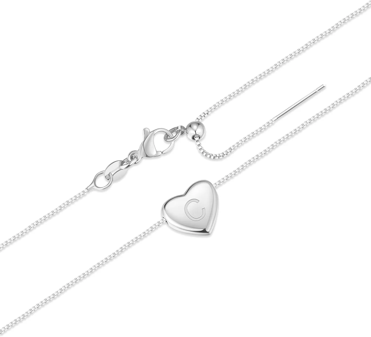 Dainty Initial Necklaces for Women | Heart Pendant Gifts for Women | Adjustable Size