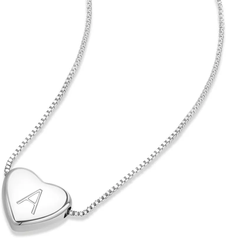 Dainty Initial Necklaces for Women | Heart Pendant Gifts for Women | Adjustable Size