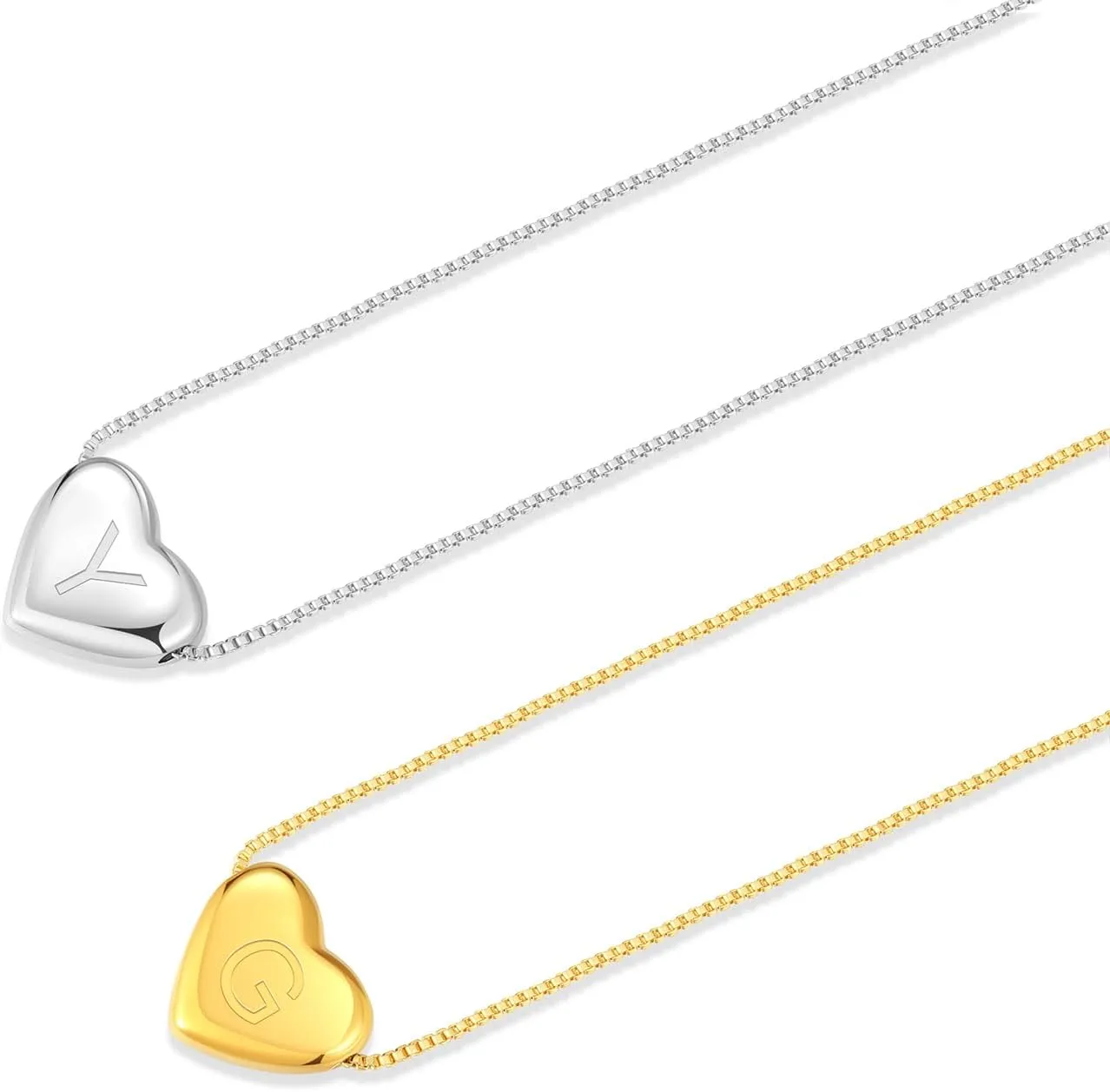 Dainty Initial Necklaces for Women | Heart Pendant Gifts for Women | Adjustable Size