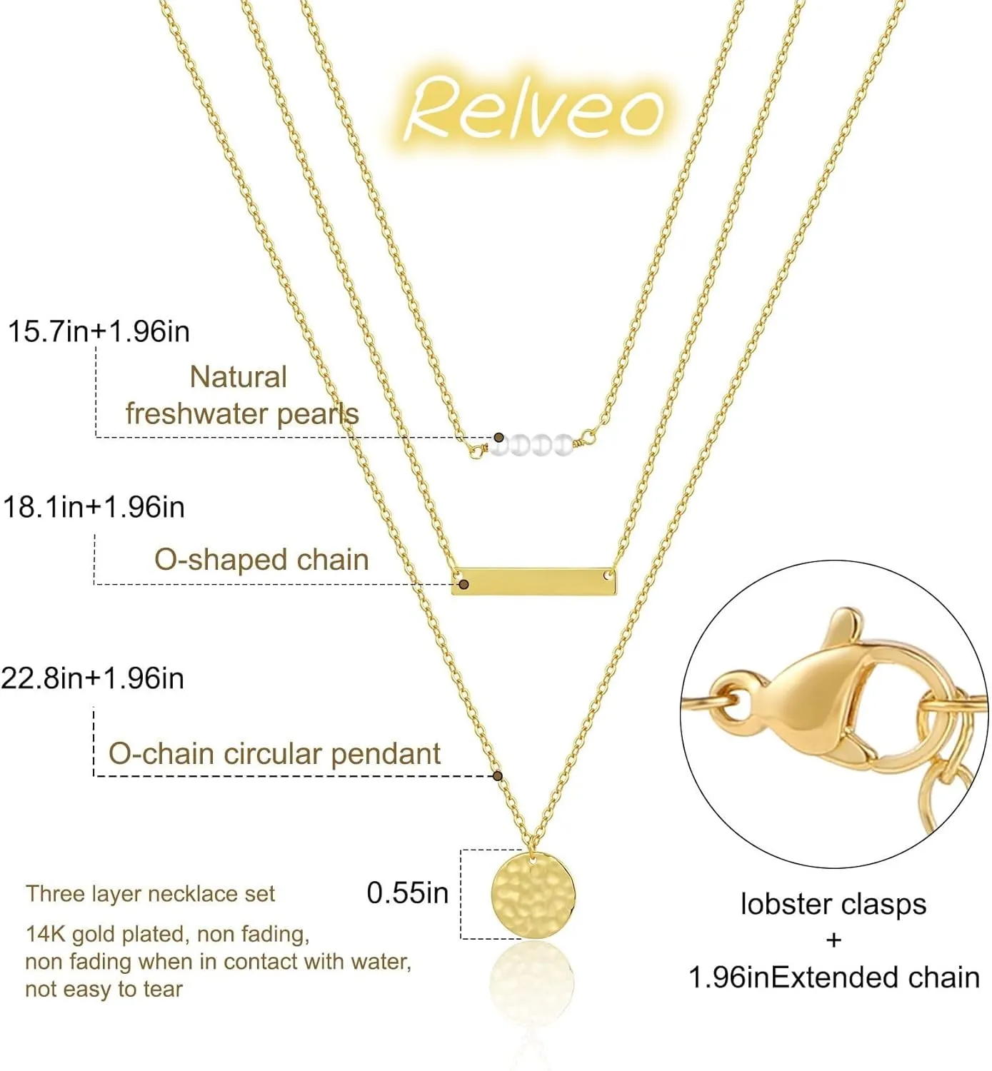 Dainty Layered Choker Necklaces Gold Silver Stacking Layering Pearl Cross Adjustable Multilayer Bar Disc Pendant Necklace for Women Dot Chain Jewelry