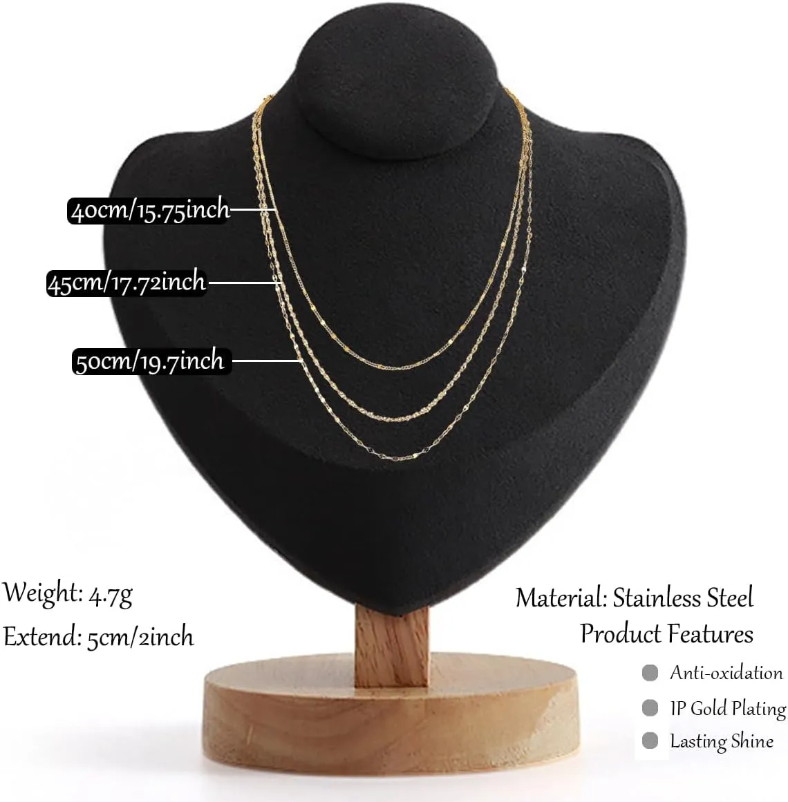 Dainty Layered Gold Necklace for Women 14k Gold Plated Choker Necklace Set Layering Twist Paperclip Satellite Chain Stackable Necklaces
