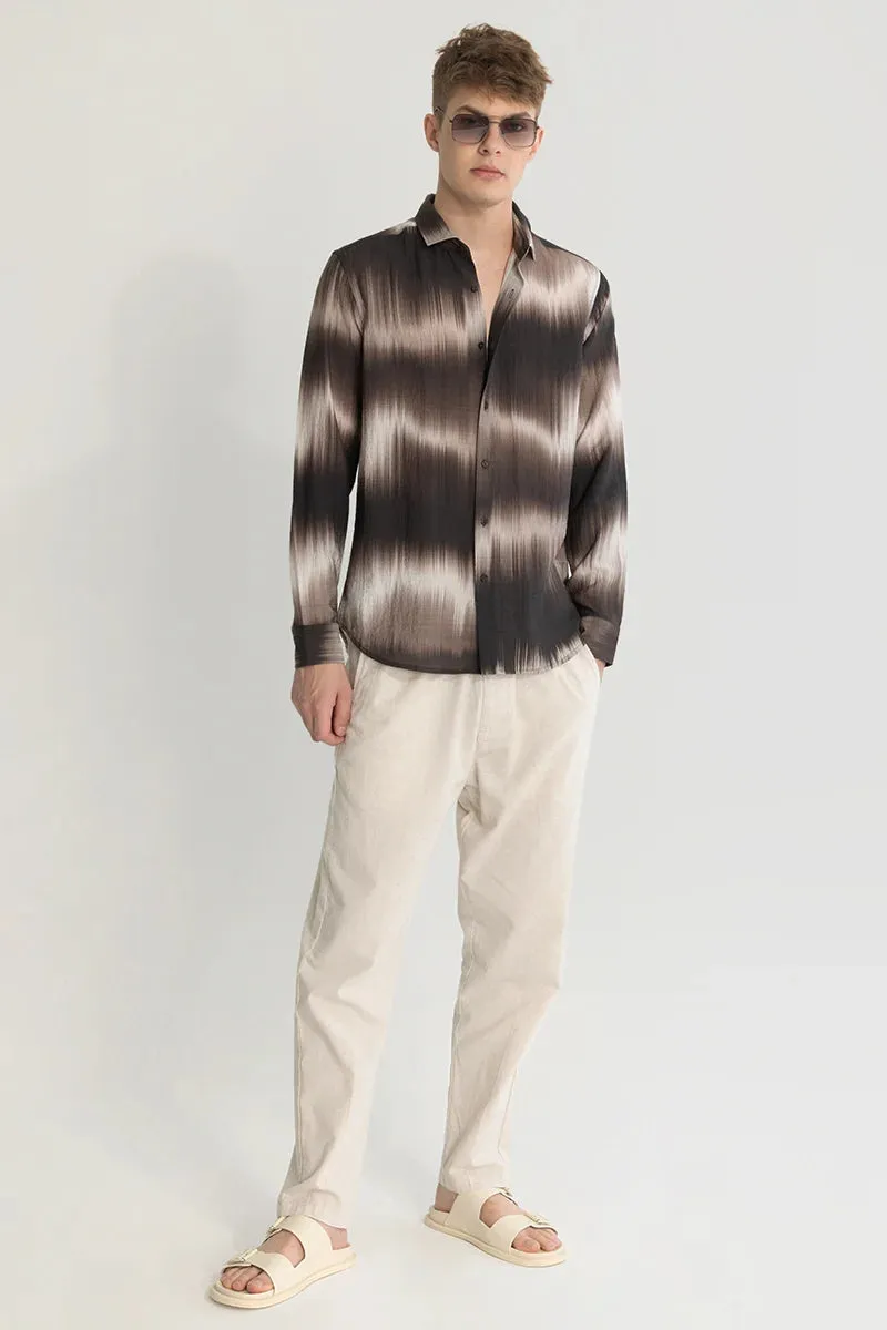 Dark Brown Textured Abstract Shirt
