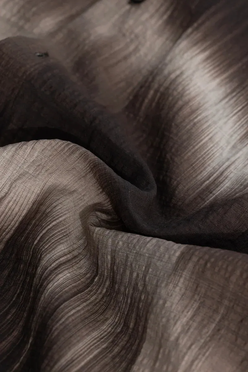 Dark Brown Textured Abstract Shirt