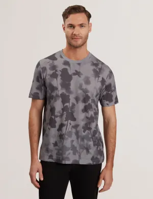 Denniss Short Sleeve Regular Floral Print T-Shirt Dk-Grey