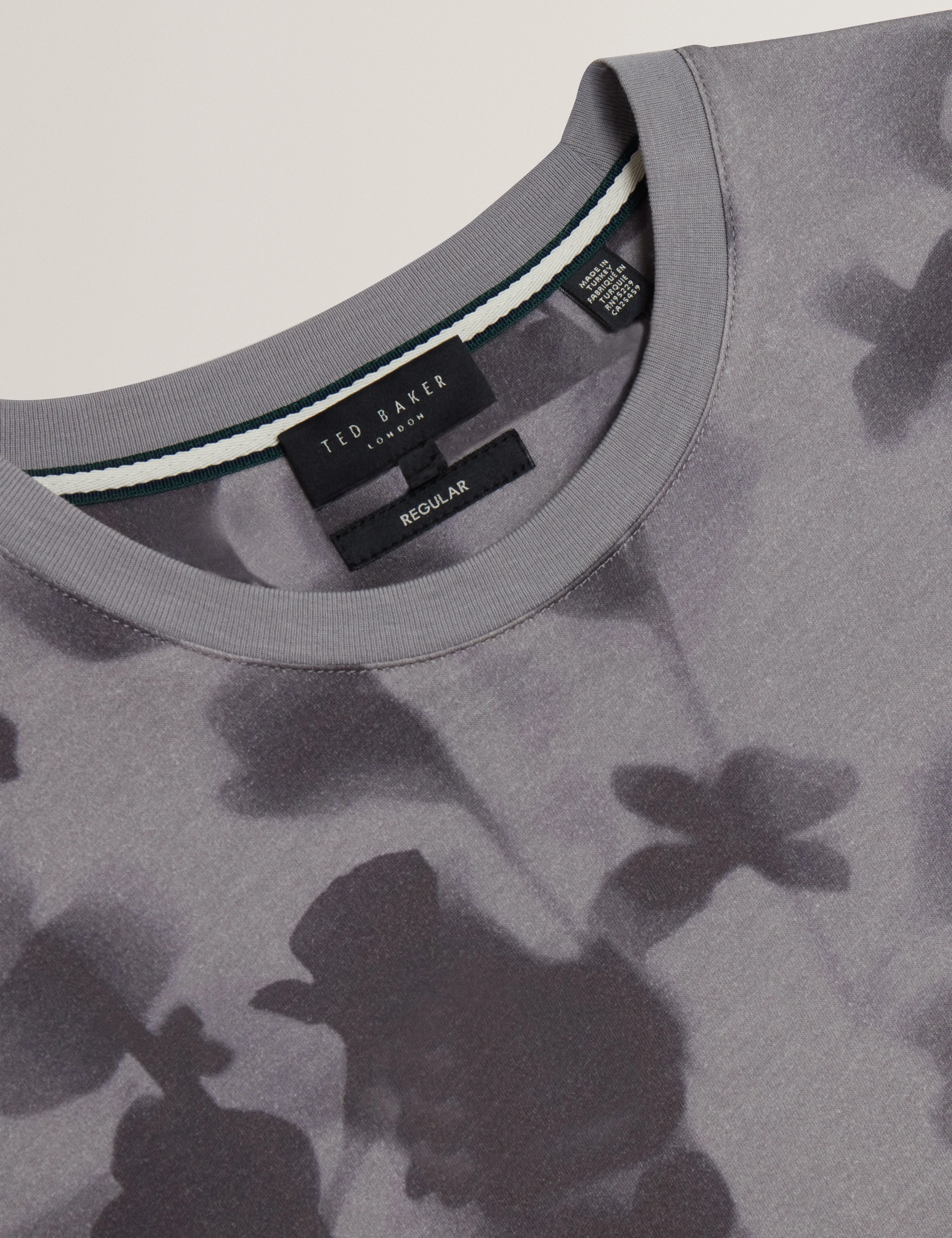 Denniss Short Sleeve Regular Floral Print T-Shirt Dk-Grey