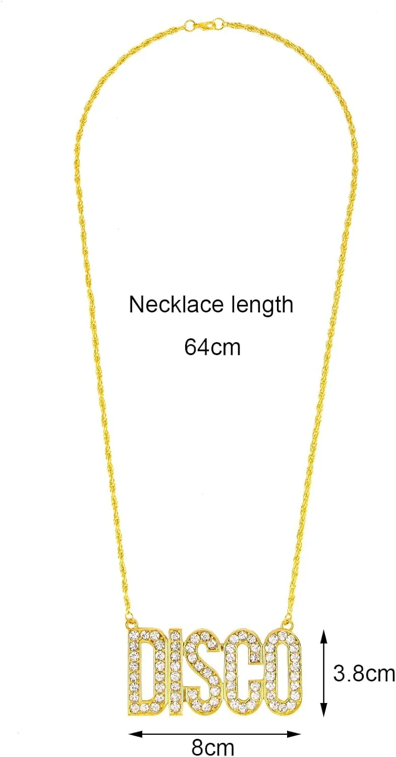 Disco Necklace for Men Disco Chain Necklace for Men Disco Accessories 70s Disco Outfits Men Disco Jewelry for Men Women Disco Costume Accessories