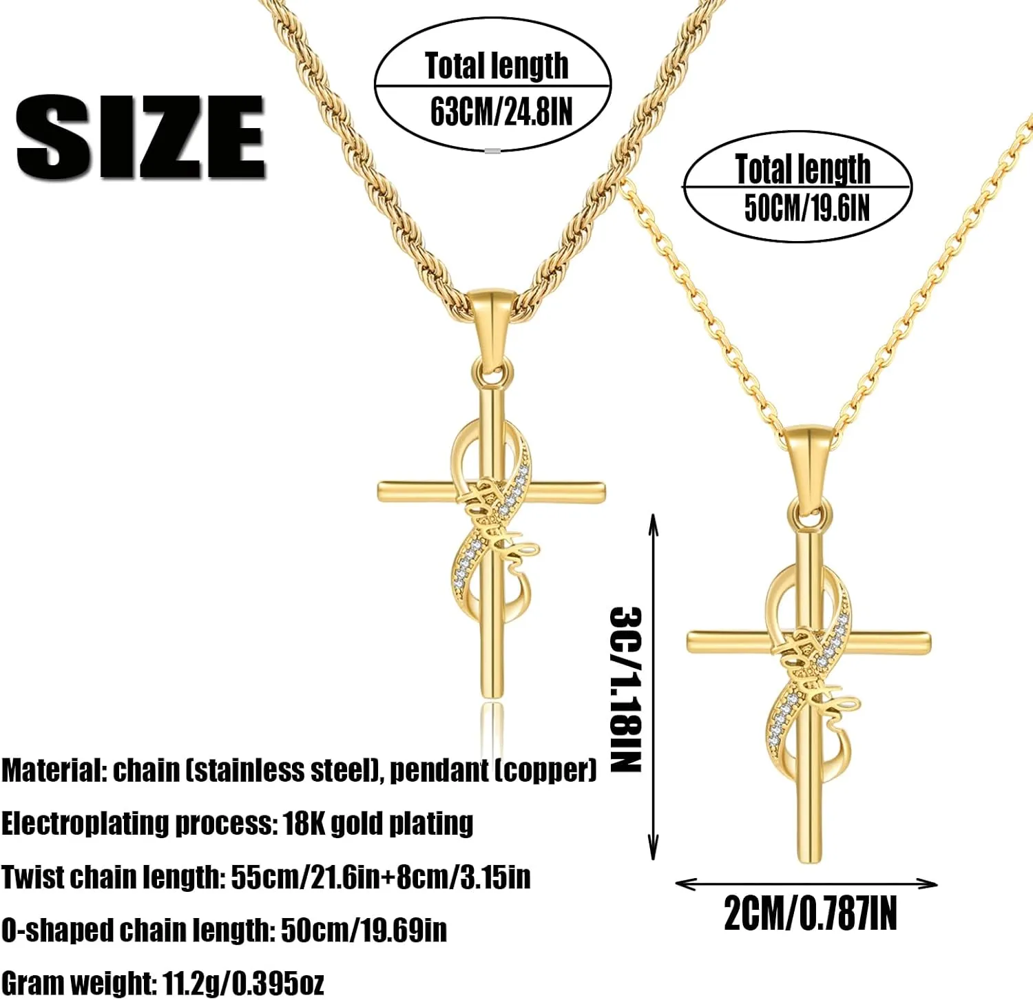 DS Religious Gifts for her Faith Cross Necklace for Women exquisite 18K Gold Inspirational Christian Bible Verse prayer birthday Jewelry stainless steel Necklaces To Sister Mom Daughter