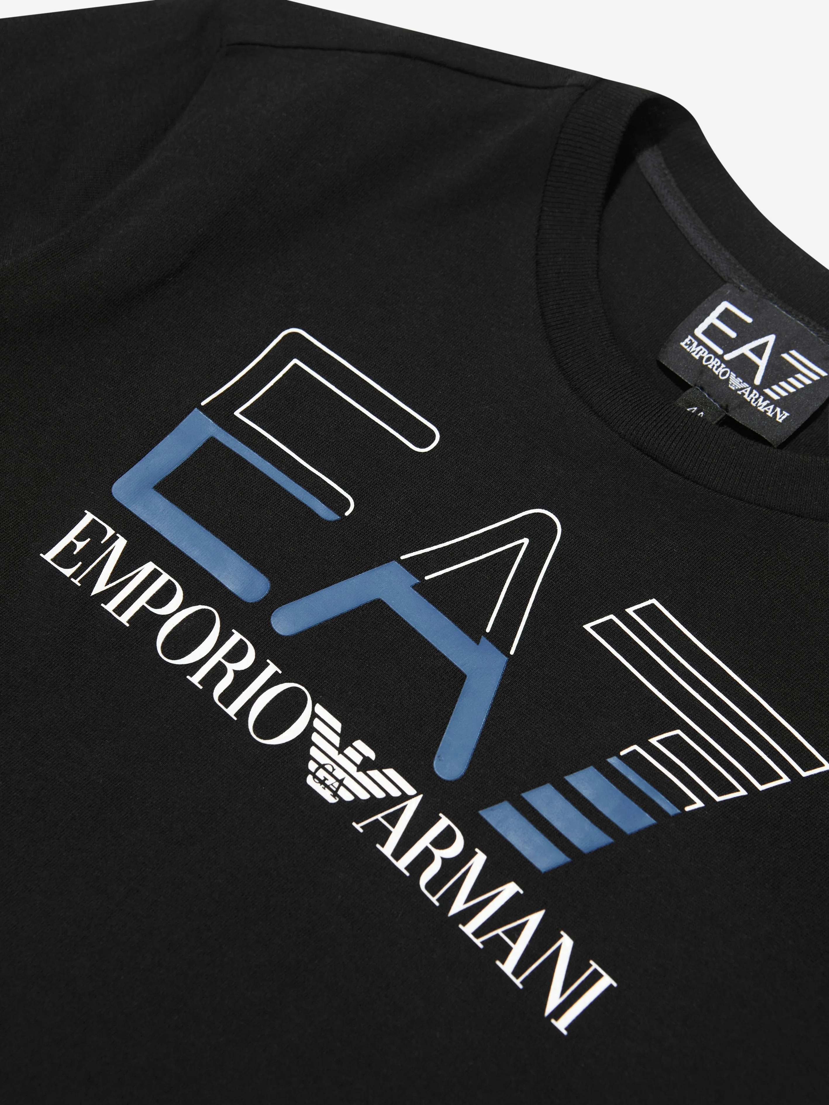 EA7 Emporio Armani Boys Train Oversized Logo T-Shirt in Black