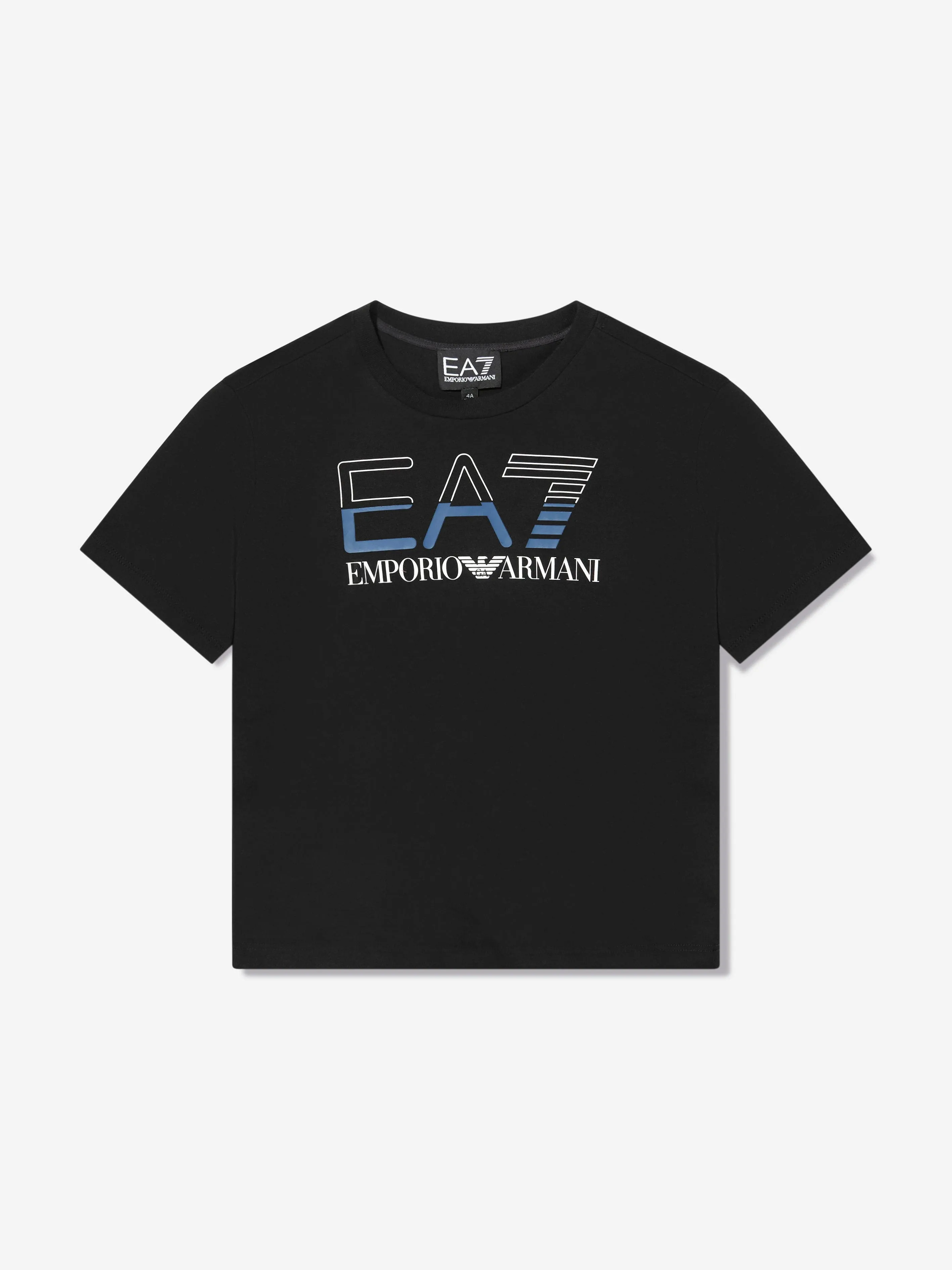 EA7 Emporio Armani Boys Train Oversized Logo T-Shirt in Black