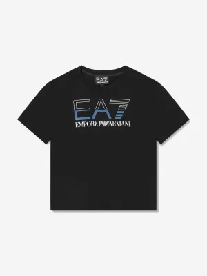 EA7 Emporio Armani Boys Train Oversized Logo T-Shirt in Black