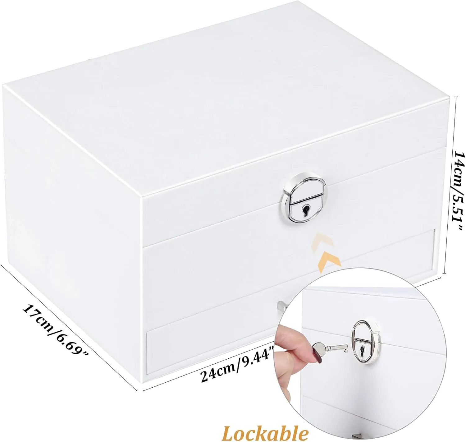 Earrings Jewelry Box for Girls, 5 Layers Jewelry Organizer with Earring Holder Organizer for Girls Earring Organizer Jewelry Boxes for Women Earrings and Necklaces Jewelry Box Organizer White