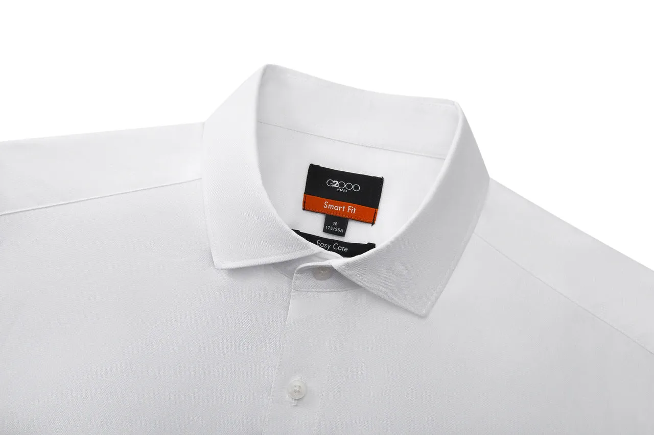 Easy Care Cotton Oxford Blocking Casual Shirt in Smart Fit Spread Collar