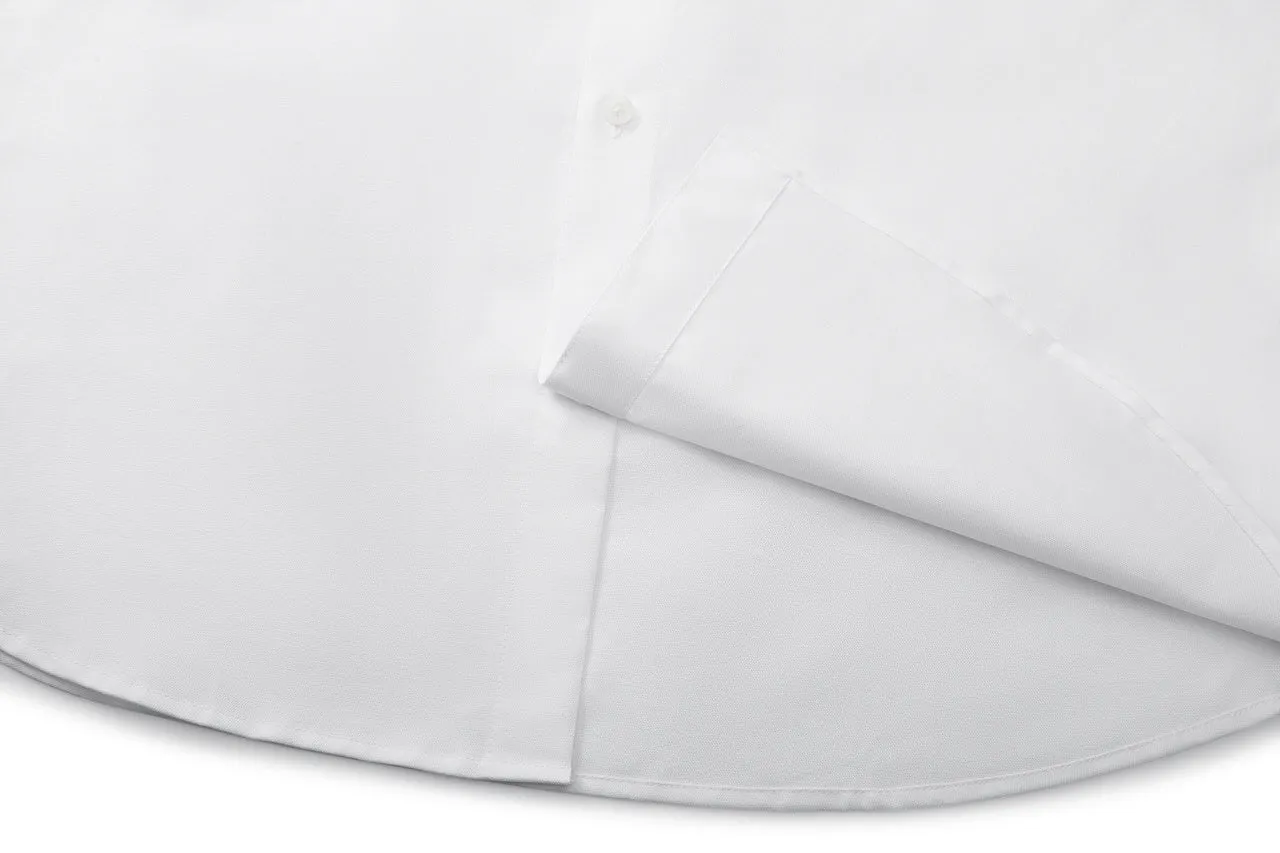 Easy Care Cotton Oxford Blocking Casual Shirt in Smart Fit Spread Collar