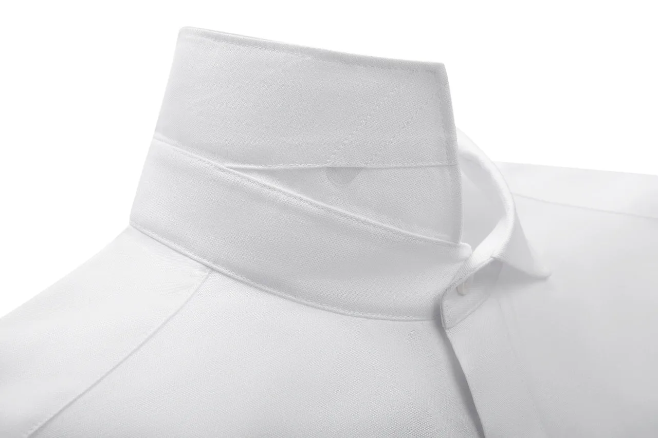 Easy Care Cotton Oxford Blocking Casual Shirt in Smart Fit Spread Collar