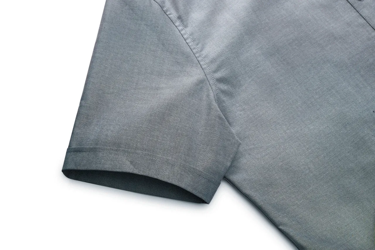 Easy Care Cotton Oxford Blocking Casual Shirt in Smart Fit Spread Collar
