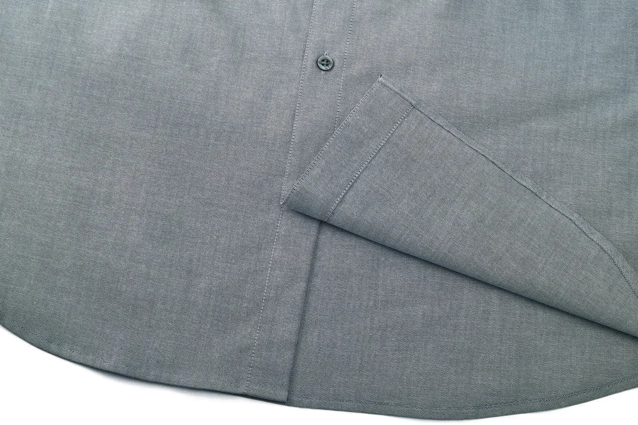 Easy Care Cotton Oxford Blocking Casual Shirt in Smart Fit Spread Collar