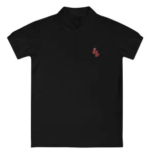Embroidered Women's Polo Shirt With Red Boxing Gloves