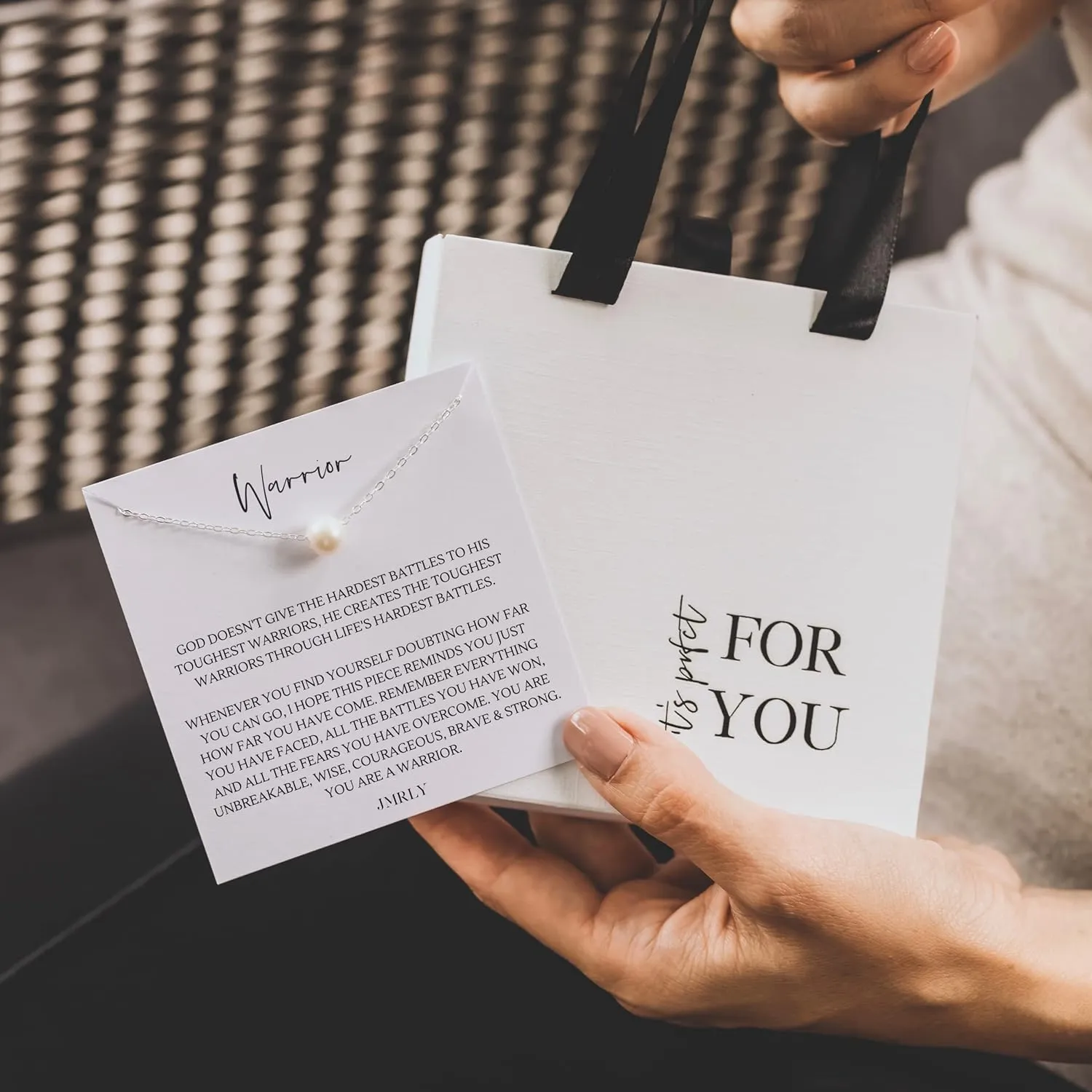 Encouragement Gifts for Women Inspirational Necklaces Care Package Gold-Filled Pearl Necklace 18