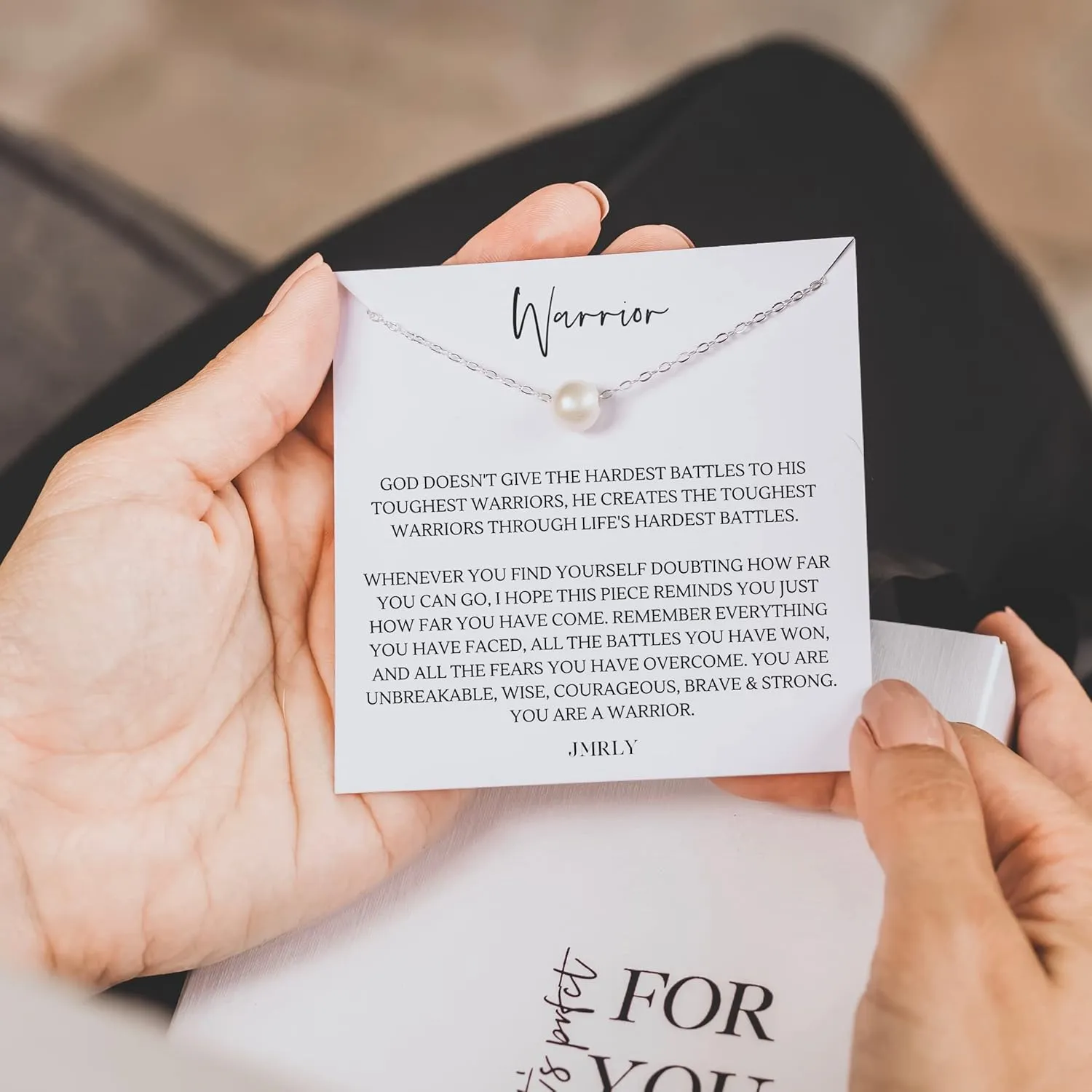 Encouragement Gifts for Women Inspirational Necklaces Care Package Gold-Filled Pearl Necklace 18