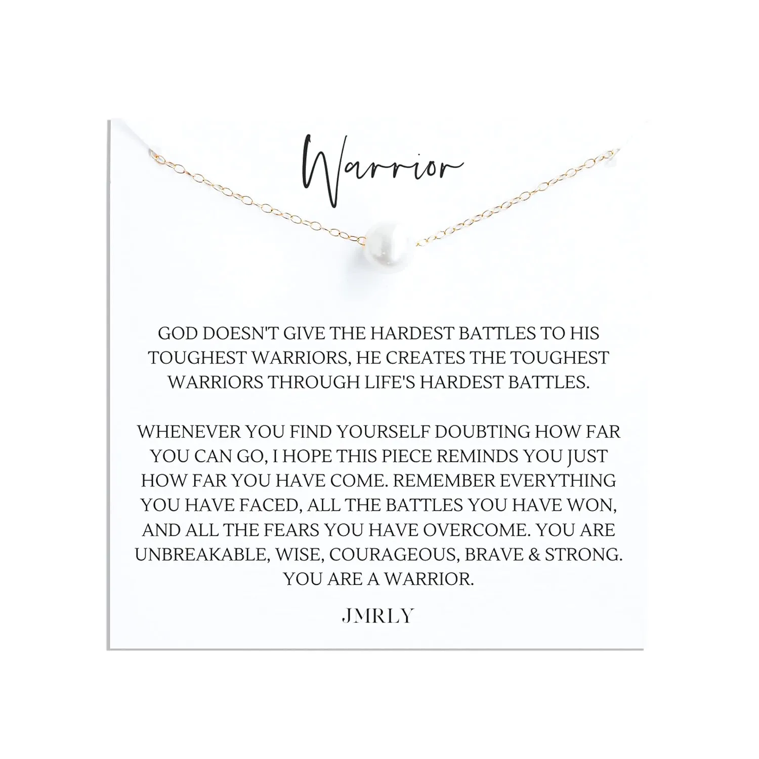 Encouragement Gifts for Women Inspirational Necklaces Care Package Gold-Filled Pearl Necklace 18