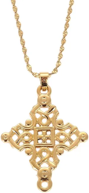 Ethiopian Cross Necklaces for Women Men Ethiopian Crosses Charm Pendant Religion Jewelry