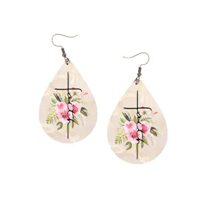 Faith Floral tear drop earrings