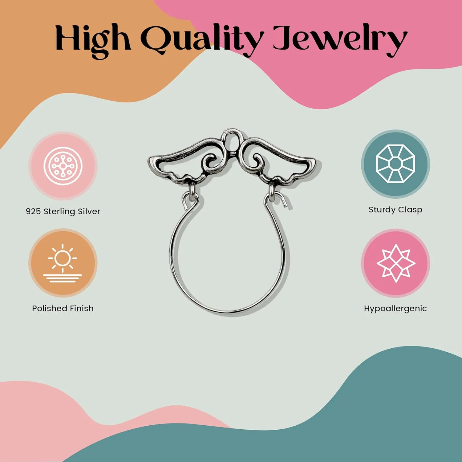 FashionJunkie4Life Dainty Charm Holder Necklace | 18" Chain Pendant Necklace For Women