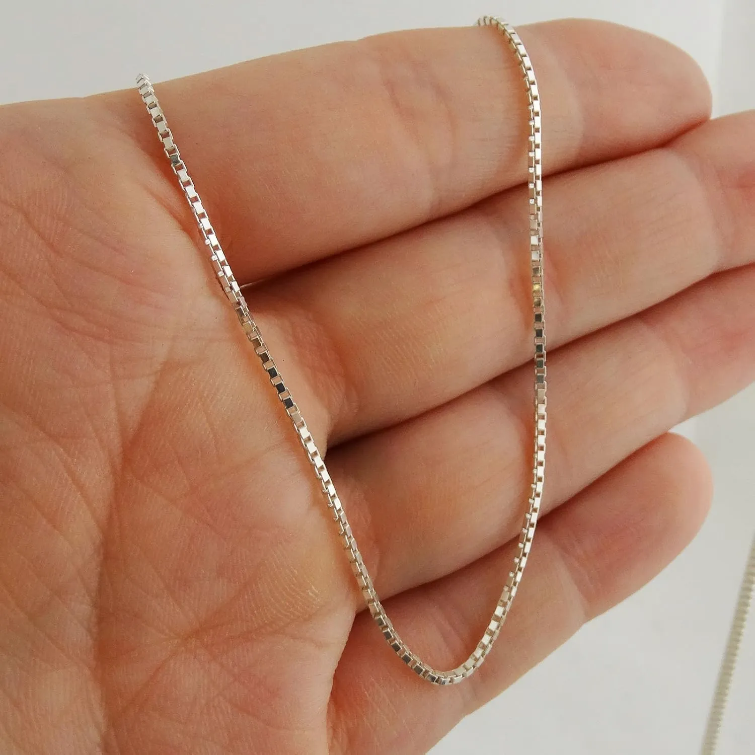 FashionJunkie4Life Extra Long Sterling Silver 1.2mm BOX Chain Link Necklace - 26", 32", 34", 38"