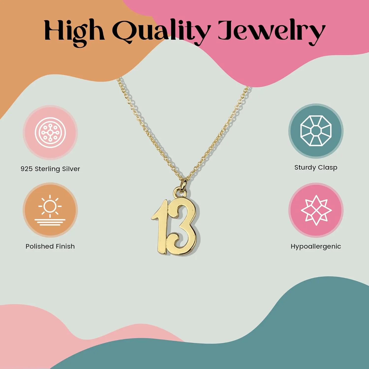 FashionJunkie4Life Milestone Numbers Pendant Necklace for Birthdays and Anniversaries Gift