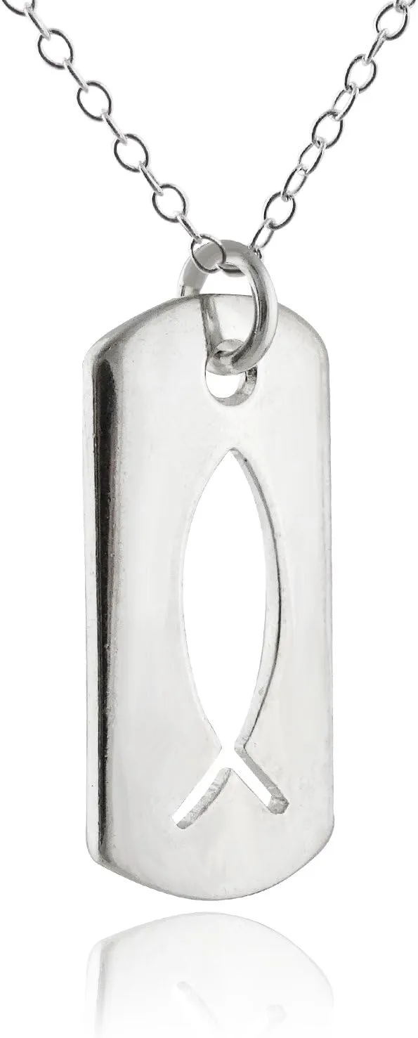FashionJunkie4Life Sterling Silver Christian Faith Necklace for Men and Women