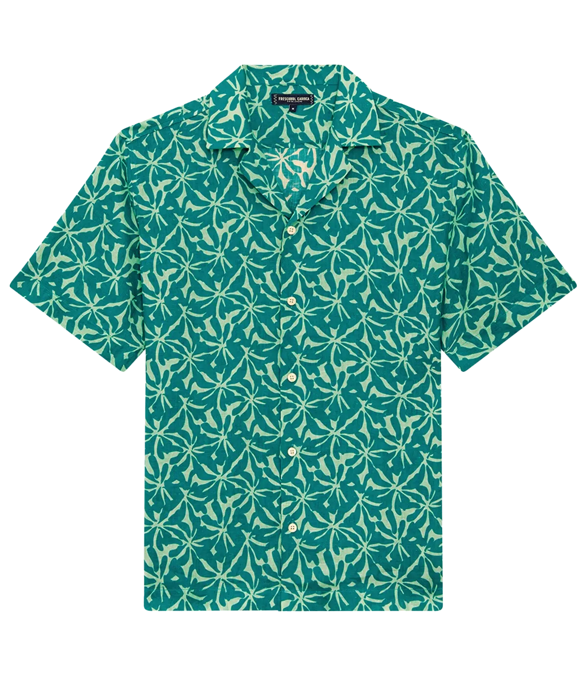 *FINAL SALE* Roberto Linen Short Sleeve Shirt in Peacock Blue & Club Green