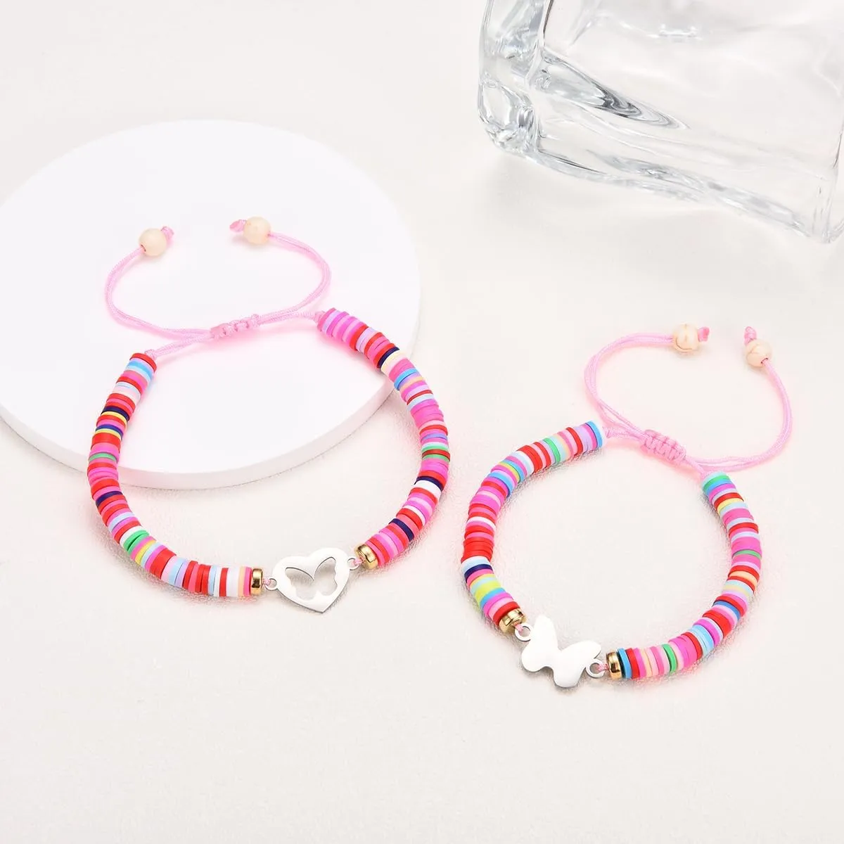 First Day of School Kindergarten Preschool Gifts, Mom and Daughter Matching Bracelets Set, Back to School Gifts for Girls Daughter