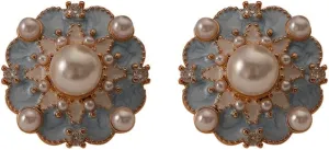 Flower Drip Oil Drop Earrings Sterling Silver Post for Women