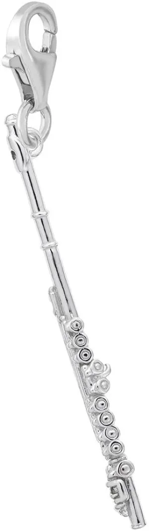 Flute Charm with Lobster Claw Clasp, Charms for Bracelets and Necklaces