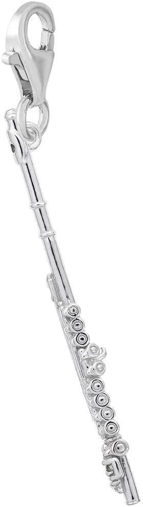 Flute Charm with Lobster Claw Clasp, Charms for Bracelets and Necklaces