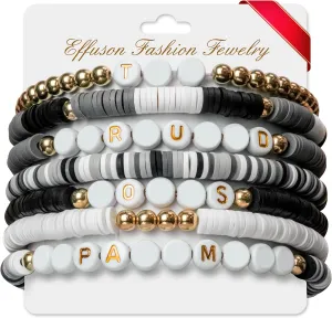Friendship Bracelets for Teen Girls, Music Fans Merch Album Poets Bracelet Sets for Women, Handmade Surfer Heishi Preppy Charm Bracelets Department Concert Outfit Singer Merchandise Gifts